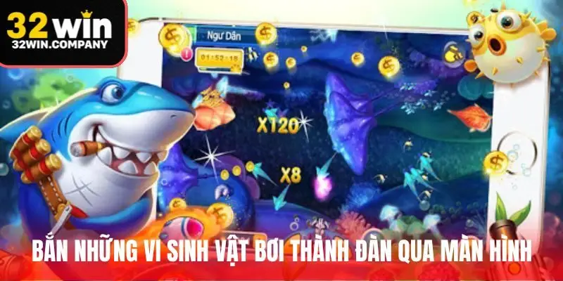 Bắn những vi sinh vật bơi thành đàn qua màn hình