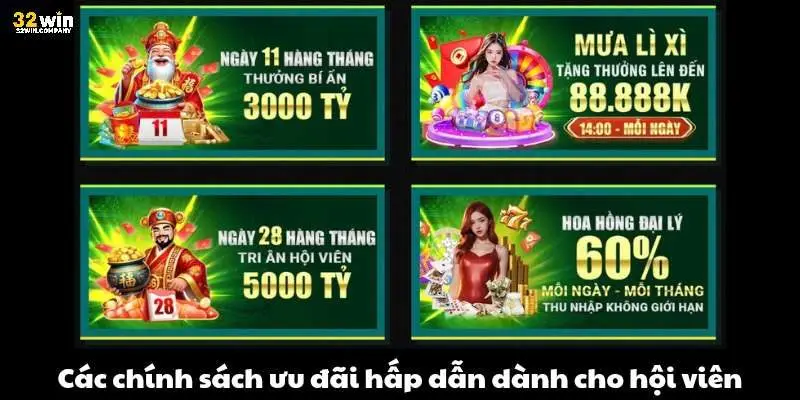 Các chính sách ưu đãi hấp dẫn dành cho hội viên tại nhà cái